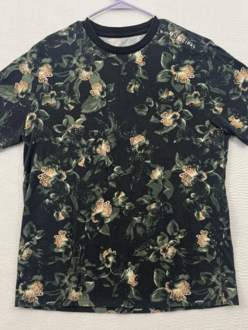 Municipal Men's Black Floral Shirt - 3XL